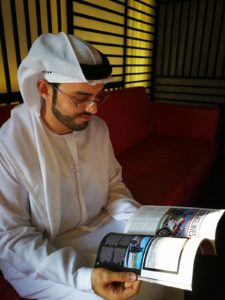 Mr. Al Yousuf enjoying his copy of BNM