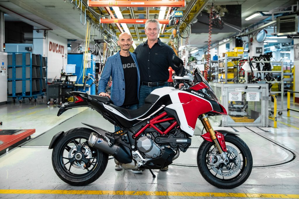 Claudio Domenicali (CEO Ducati) handing over the 100,000th Multistrada to Dave Hayard-uae-dubai