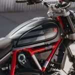 Ducati Scrambler Desert Sled Fasthouse fuel tank closeup