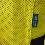 Aerostich Transit 3 hi-viz waterproof leather riding jacket closeup