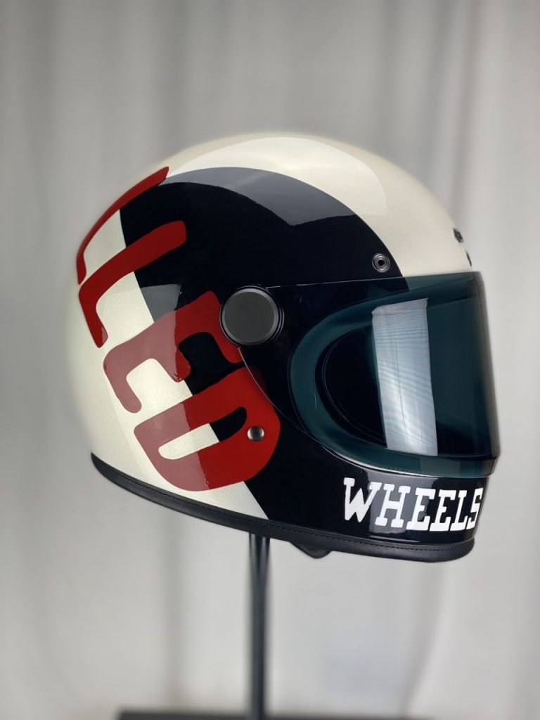 indian motorcycle wheels and waves helmet