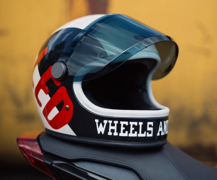 indian motorcycle wheels & waves helmet