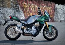 Moto Guzzi V100 Mandello green right