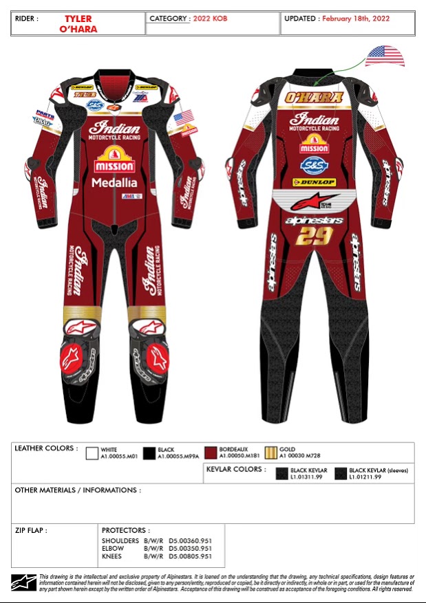 indian motorcycle-king of the baggers team-leather suit
