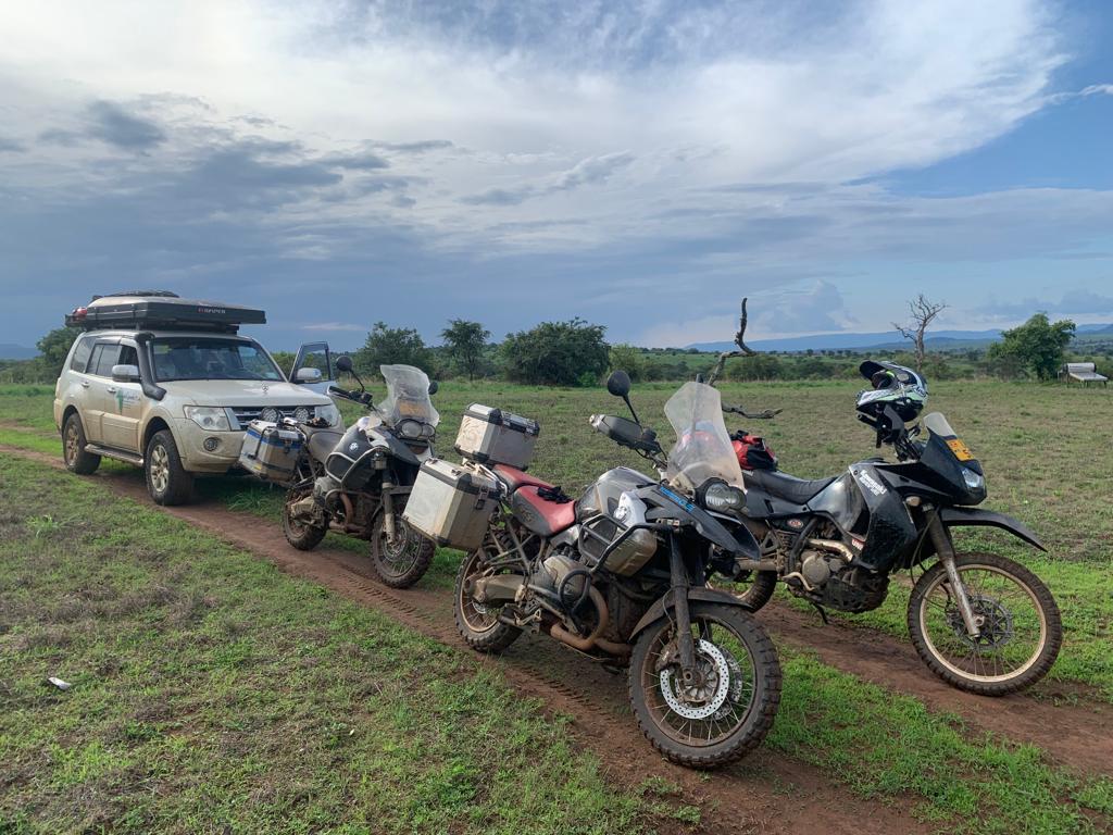 uganda road trip-bikes-crew vehicle