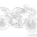 kawasaki h2r colouring book