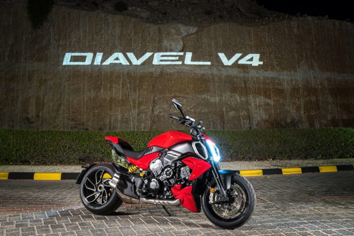 ducati diavel v4 front quarter red