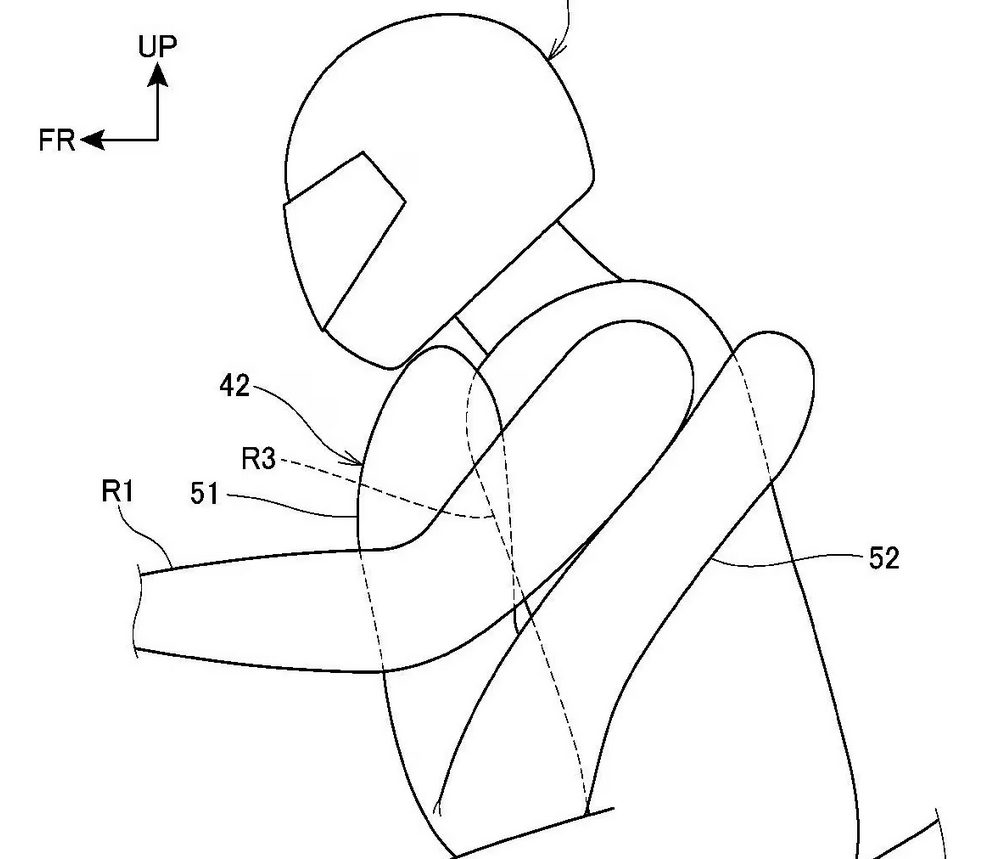 honda new airbag system patent-close up