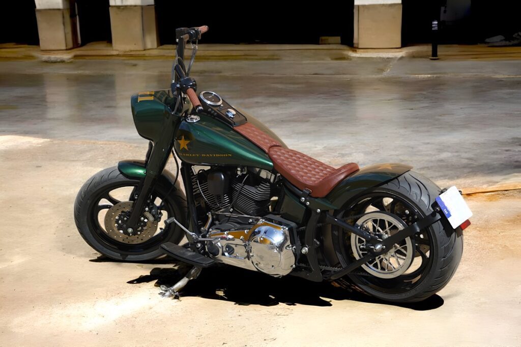custom harley davidson captain america rear left