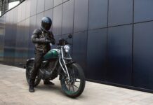 Royal Enfield’s Flying Flea Teams Up with Qualcomm for High-Tech Electric Motorcycles royal enfield-Flying Flea-front quarter with rider