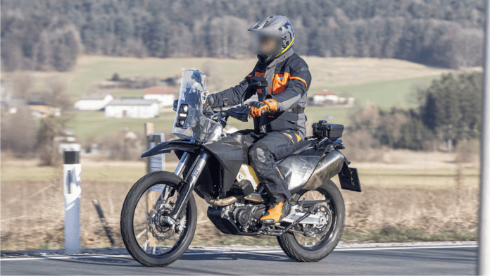 ktm 690 rally spy shots front quarter