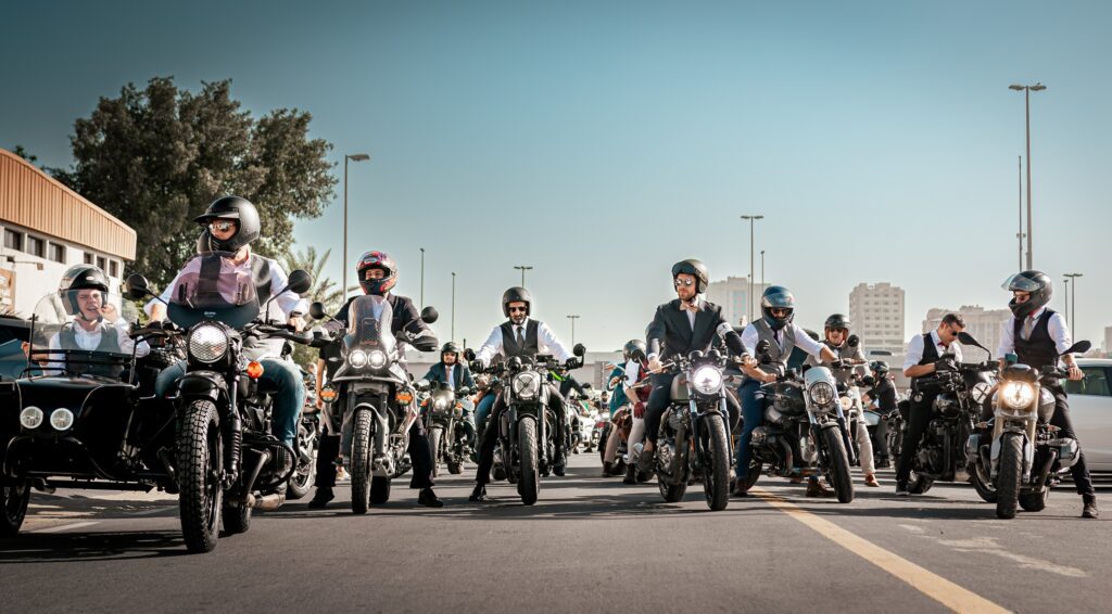Distinguished Gentleman's Ride Arabia 2025 riders front shot