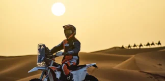 2026 KTM 450 RALLY REPLICA-front quarter with rider