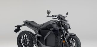 honda wn7 electric motorcycle in black