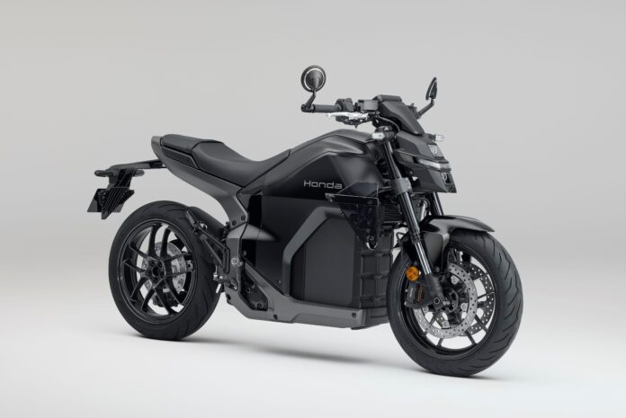 honda wn7 electric motorcycle in black