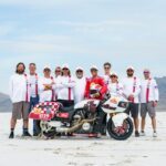 indian motorcycle at Bonneville Salt Flats