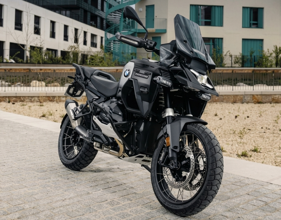 BMW R 1300 GS Adventure Dark Edition front quarter right